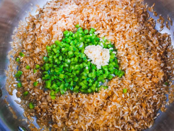 best authentic mexican rice cooking, added jalapenos and garlic