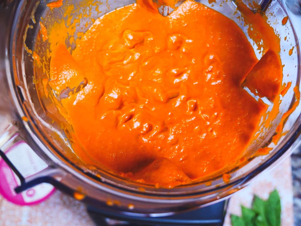 Creamy Tomato Basil Soup - blended