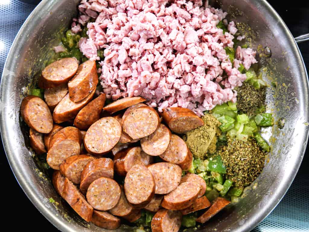 JAMBALAYA WITH SAUSAGE AND SHRIMP