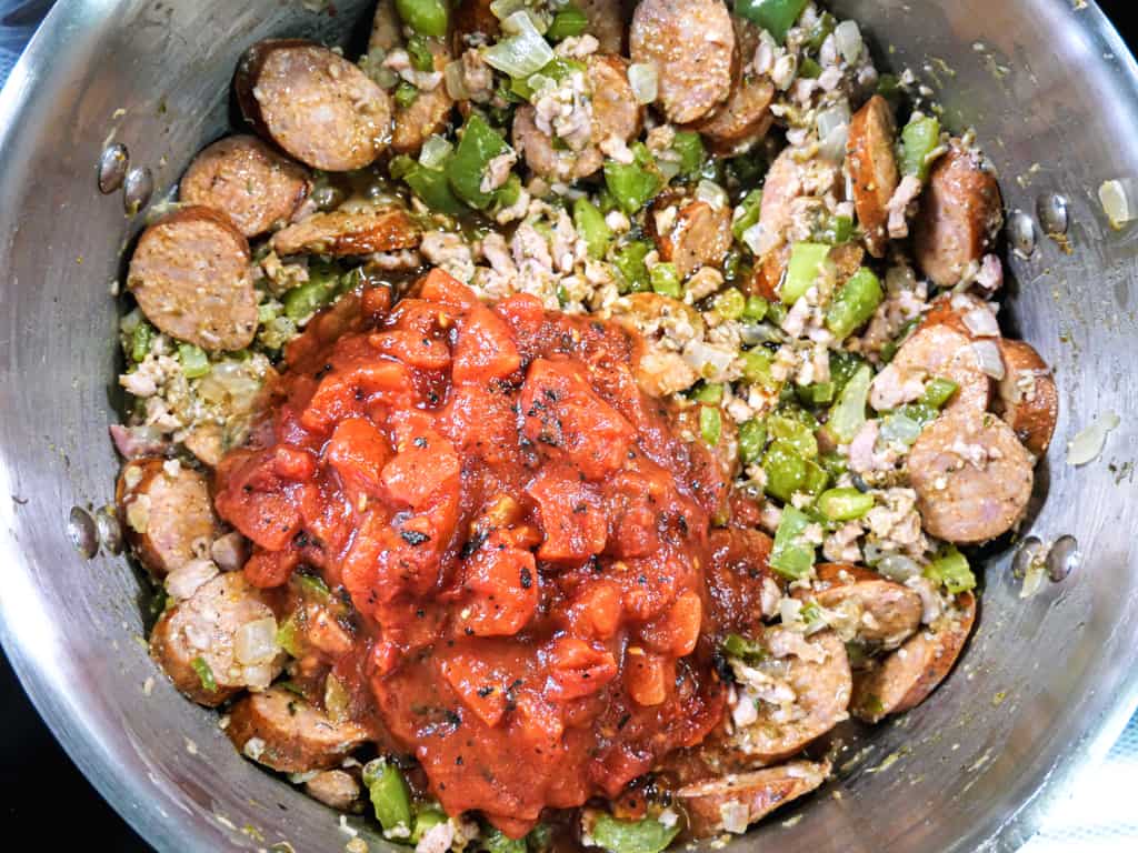 JAMBALAYA WITH SAUSAGE AND SHRIMP