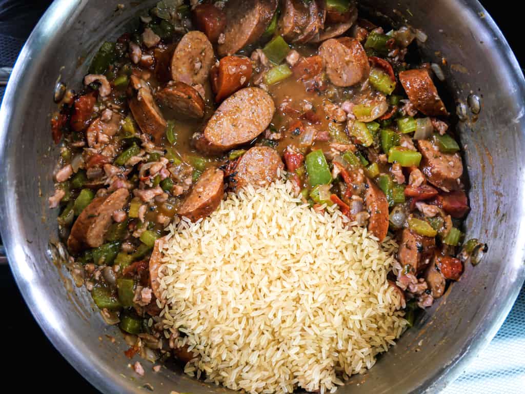 JAMBALAYA WITH SAUSAGE AND SHRIMP