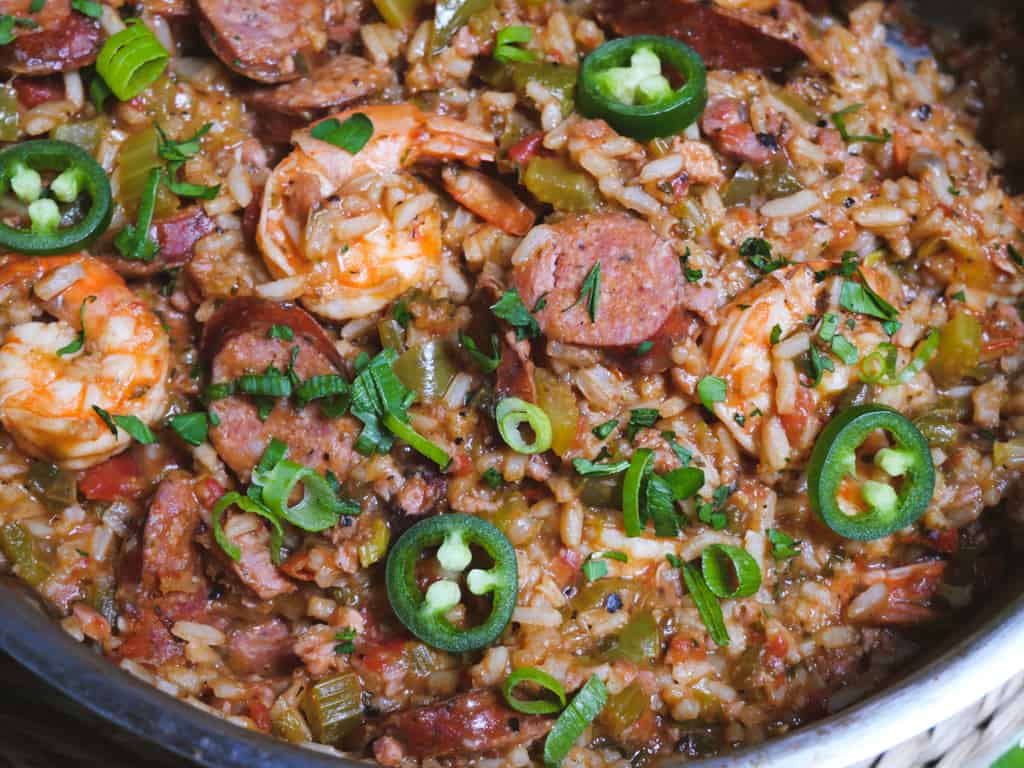 JAMBALAYA WITH SAUSAGE AND SHRIMP