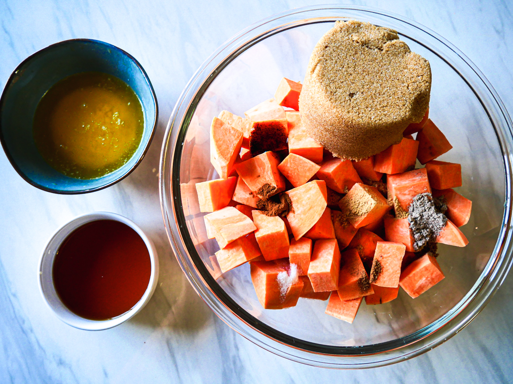 Maple Pecan Candied Sweet Potatoes