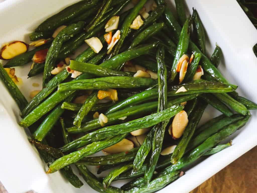 Oven Roasted Green Beans with Almonds